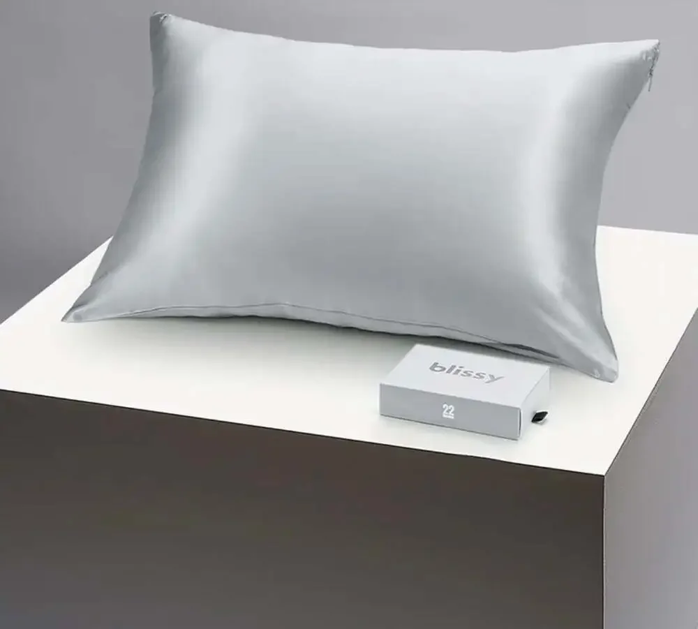Blissy 100% Mulberry Silk Pillowcase Silver Standard 22 Momme